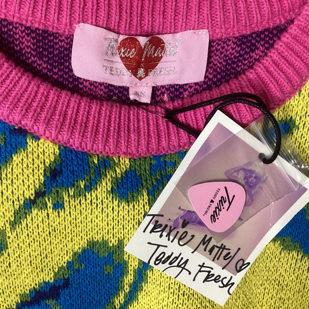 NWT Teddy Fresh x Trixie Mattel Portrait Sweater Andy Warhol Style XS - Picture 5 of 6